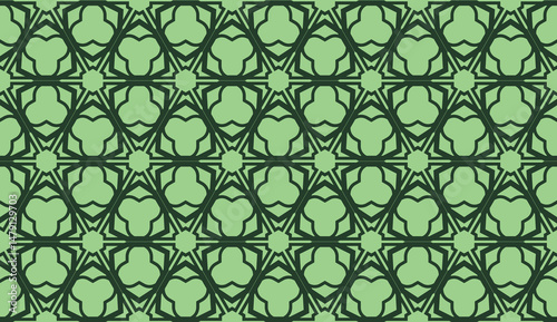 Modern pattern with curved line. Triangles, line, geometric elements. Vector illustration. Design for flyer, wallpaper, presentation, paper. Green colored