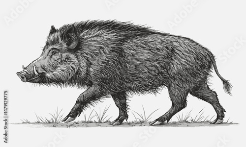 Wild Boar Sketch – Hand-Drawn Illustration