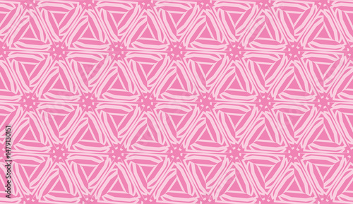 Vector Seamless illustration with curved line. Modern pattern in triangles style. For modern interior design, fashion print.