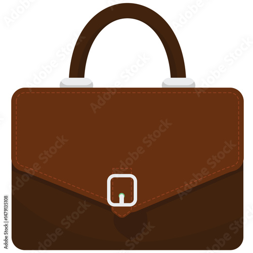 Success Element. Vector illustration of Classic brown briefcase representing business, career, and professionalism. Isolated on background