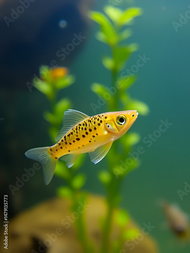 Killifish swimming gracefully in the biotope