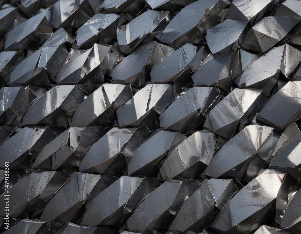 Obraz premium Interwoven metallic forms, sharp angles, seamless texture, background texture, edges, abstract background