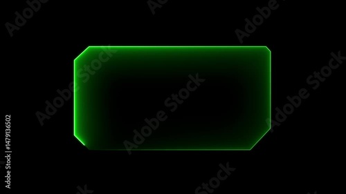 Wallpaper Mural glowing neon light hexagon frame animated on black background. Seamless loop. 4K animation.  Torontodigital.ca