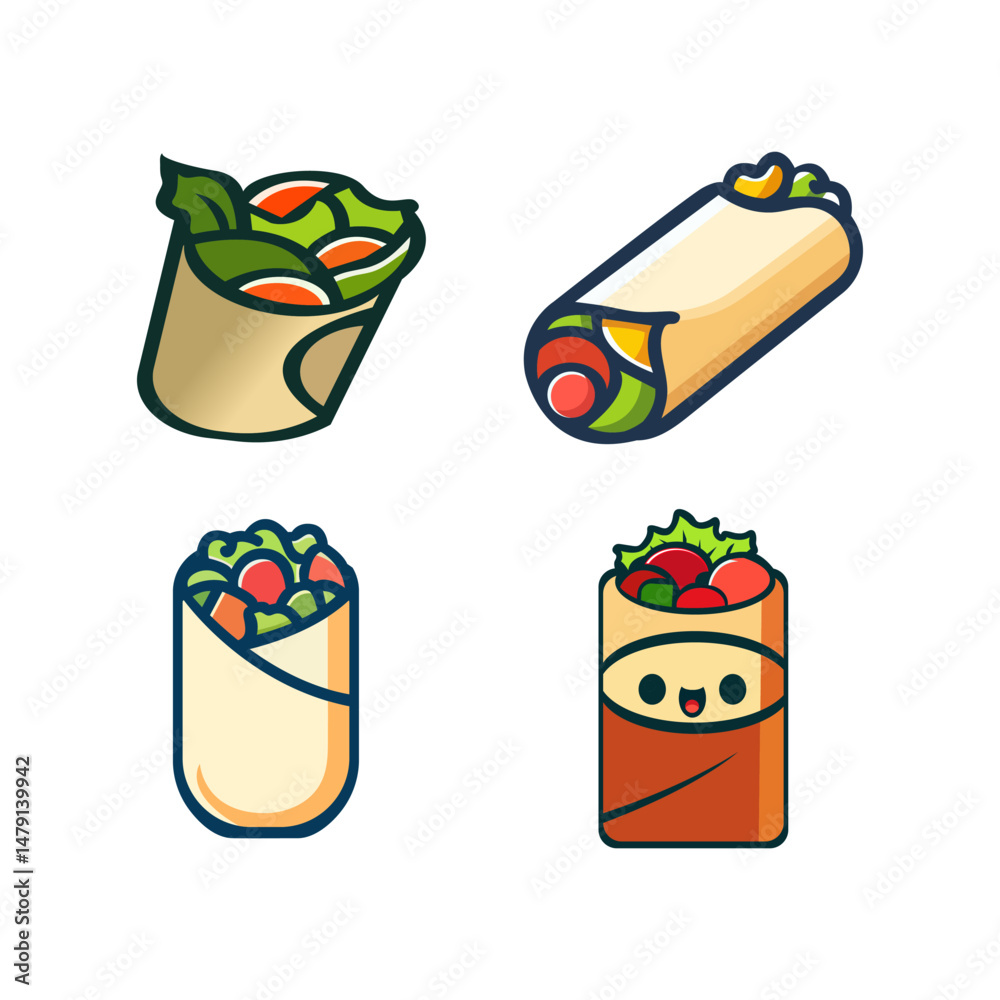 A cartoon of a taco with Healthy Food Chicken Salad Wrap Rustikal Salad Clipart