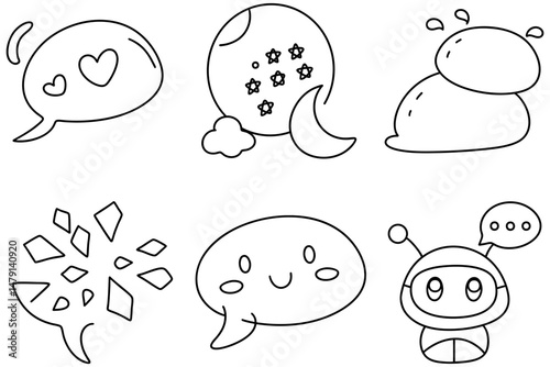 Chat icons featuring various designs like hearts and stars convey playful message in fun way