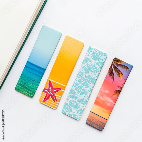 Magnetic bookmark set on white