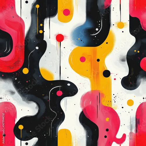 watercolor illustration of abstract Seamless patterns 
 Texture background in in flat nature style.