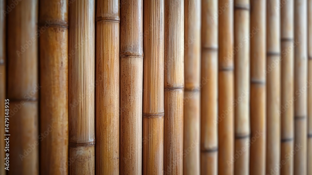Fototapeta premium Vertical slat bamboo wallpaper for a Zen-inspired space