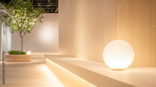 Bright retail display with glowing lightbulbs  enhancing visual appeal in the store.