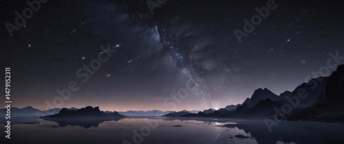Black velvet sky, myriads of glittering stars, infinite distance ,  galaxy,  deep