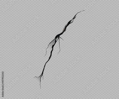 Realistic wall crack effect, realistic land erosion, crashed ground texture, destruction surface vector illustration