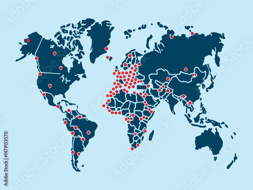 Map of the world. World map background design. Vector illustration of world map