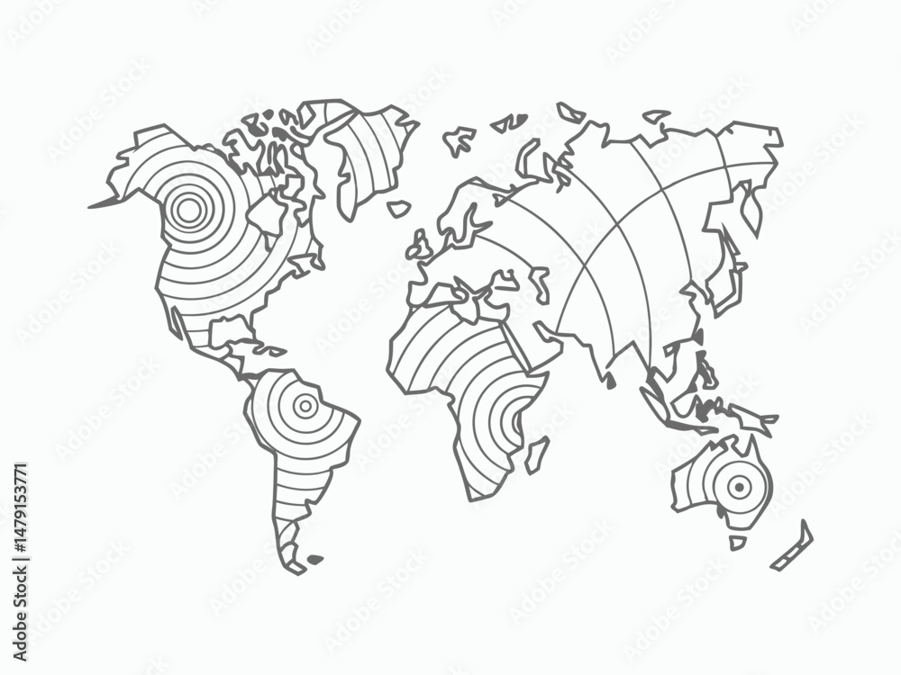 Fototapeta premium Map of the world. World map background design. Vector illustration of world map