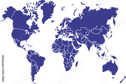 Map of the world. World map background design. Vector illustration of world map