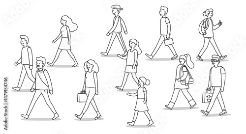 People Walking Illustration