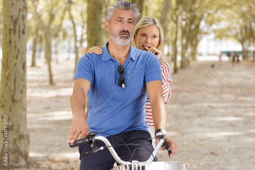 happy couple on footpath