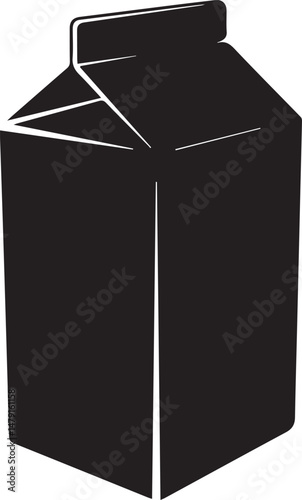 Milk Box Silhouette Vector | Flat Black Vector Art Illustration Vector EPS Format