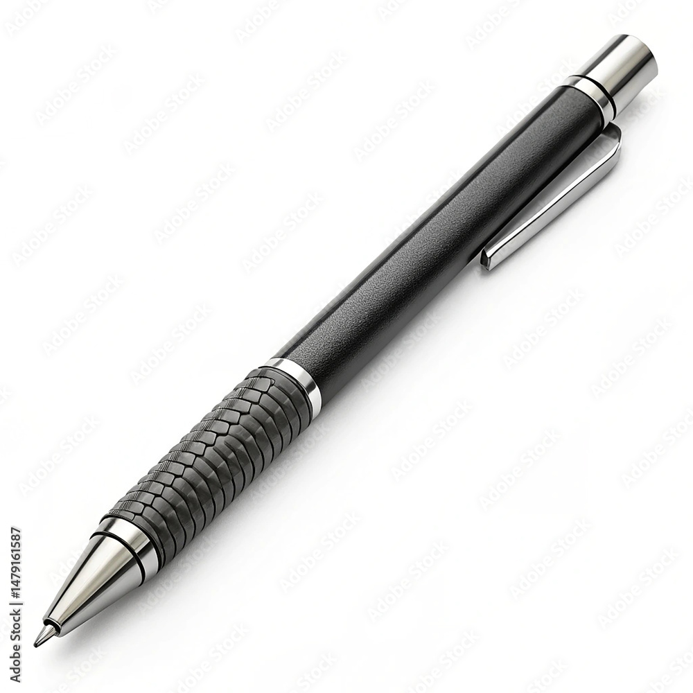 Mechanical pencil with grip handle on white Mechanical pencil with grip handle on white