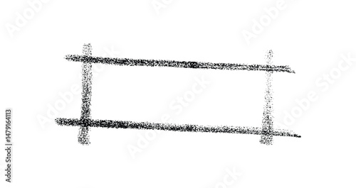 Charcoal Frame Sketch, Grunge Rectangle Border Texture Drawing
