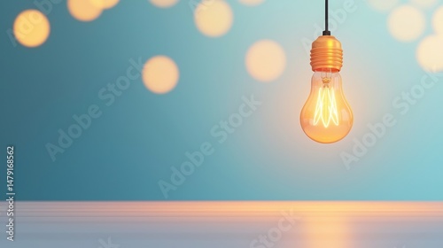 Lightbulb casting even illumination in a stylishly minimalist workspace.