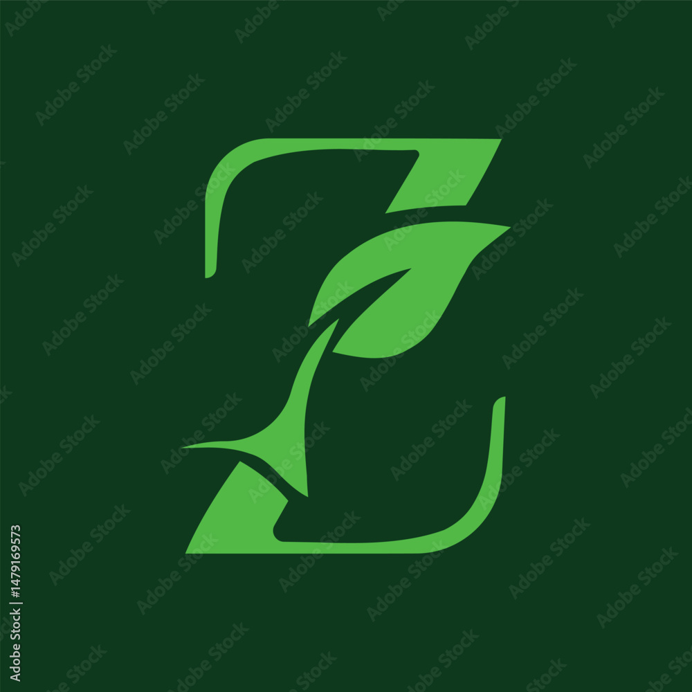 letter Z with nature leaf logo design letter Z with nature leaf logo design