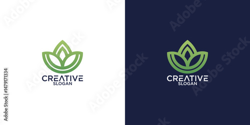 vector spa business logo lotus icon design	