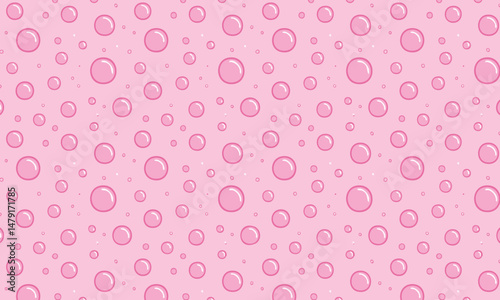 Bright Pink Textured Abstract Pink Circles Seamless Vector Pattern Background