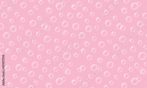 Bright Pink Textured Abstract Pink Circles Seamless Vector Pattern Background