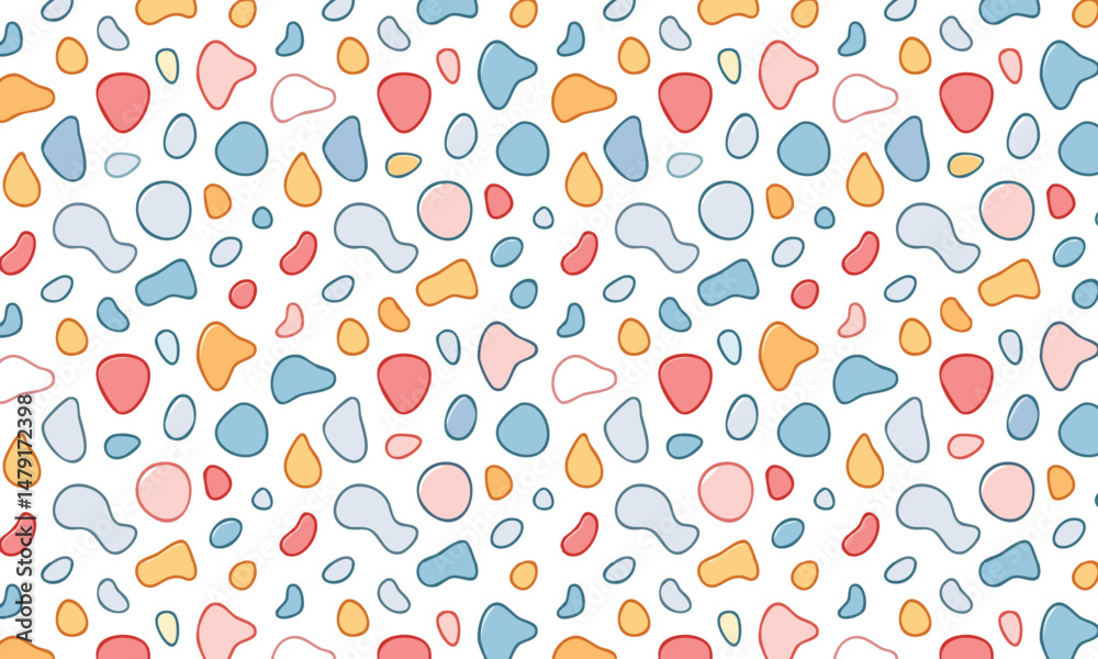Cheerful Pastel Organic Blobs Shapes Seamless Pattern Background Cheerful Pastel Organic Blobs Shapes Seamless Pattern Background