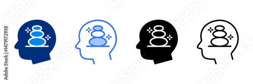 Concentration  Icon Set Multiple Style Vector Illustration 