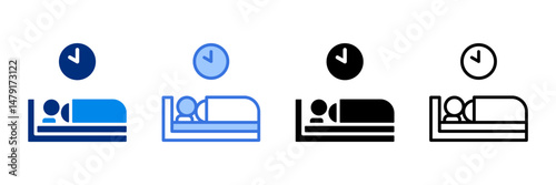 Sleep  Icon Set Multiple Style Vector Illustration 