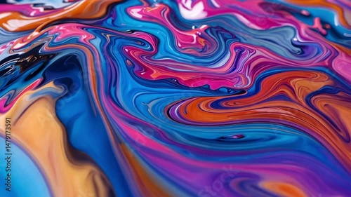 A dynamic abstract design with swirling patterns in vivid pink, blue, and turquoise. artwork enhances artistic projects and modern designs, ideal for print and digital use.