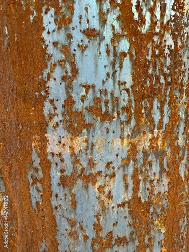 Metal Surface with Peeling Rust and Steel Texture