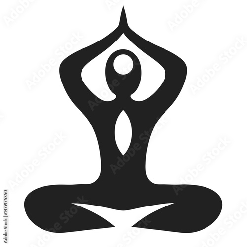 Centered Yoga Master Balancing Vector Silhouette