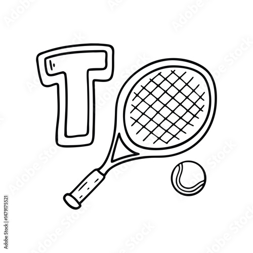 An illustration of letter T stands for T Tennis