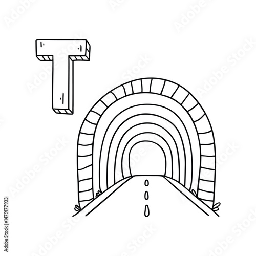 An illustration of letter T stands for T Tunnel