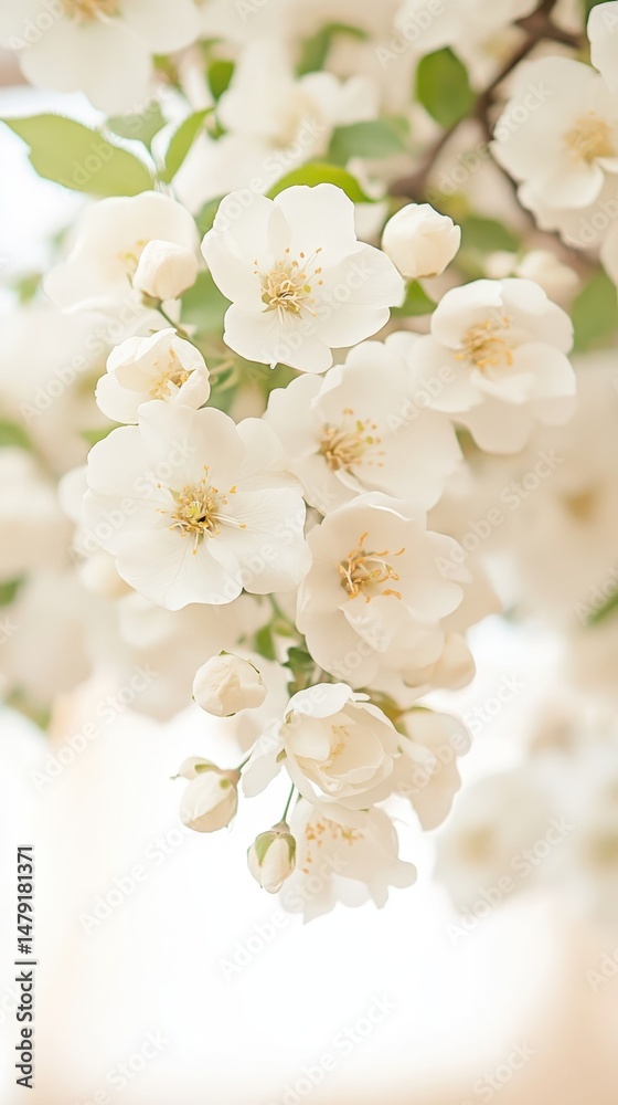 Gardening theme: White blossoms bloom in spring. Floral detail. Elegant nature. Springtime gardening. Delicate petals. Fresh flowers. Growing concept. Gardening theme: White blossoms bloom in spring. Floral detail. Elegant nature. Springtime gardening. Delicate petals. Fresh flowers. Growing concept.