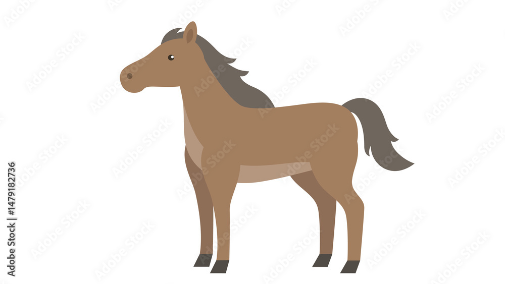 Cute Brown Horse Illustration Cute Brown Horse Illustration