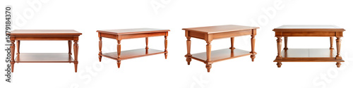 Beautiful wooden coffee tables featuring various designs in rich tones of mahogany, walnut, and cherry for a stylish home decor and furniture enhancement