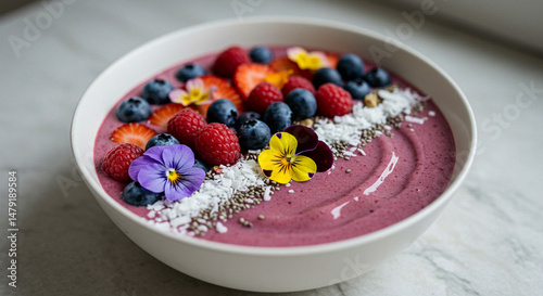 Fresh Berries and Tableware for a Healthy Breakfast