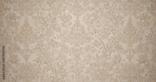 Elegant damask wallpaper, intricate lace-like pattern in subtle neutrals ,  design,  seamless