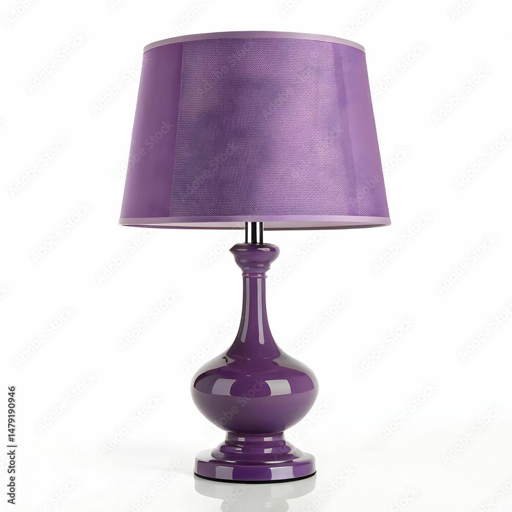 Obraz premium A 3D model of a stylish purple table lamp, featuring a sleek, modern design,