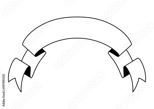 Illustration of ribbon. Decorative abstract banner.