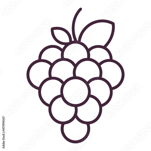 Grape icon on white background	 