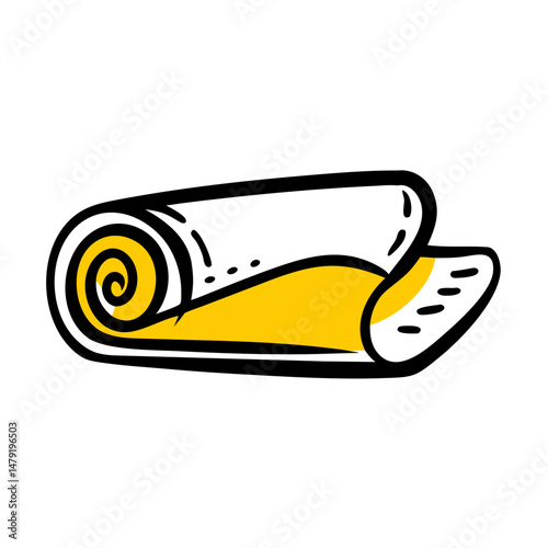 Cheerleading pom-pom in vibrant yellow and white colors  