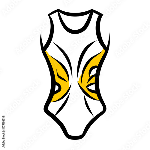 Cheerleading pom-pom in vibrant yellow and white colors  