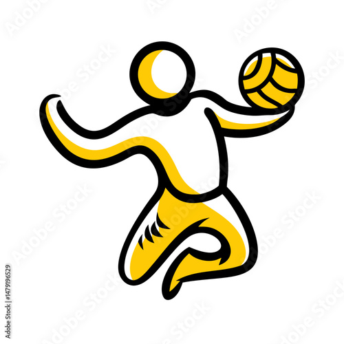 Cheerleading pom-pom in vibrant yellow and white colors  