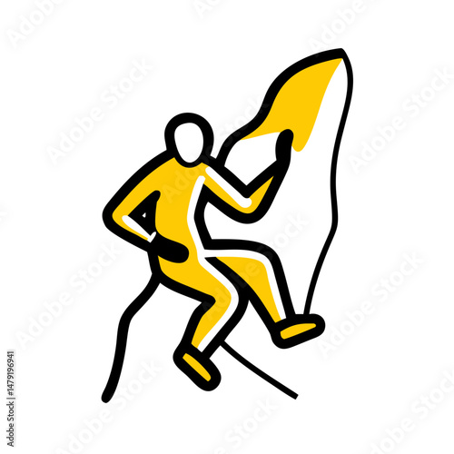 Cheerleading pom-pom in vibrant yellow and white colors  