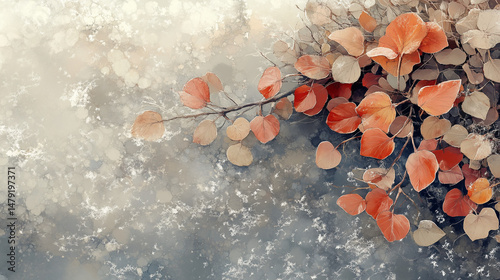 Autumn leaves painting soft brushstrokes