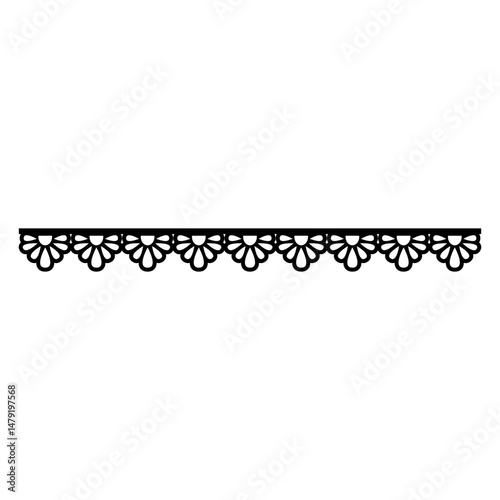 Cuff vector icon. simple lace border line illustration sign. Seamless lace trim symbol or logo.